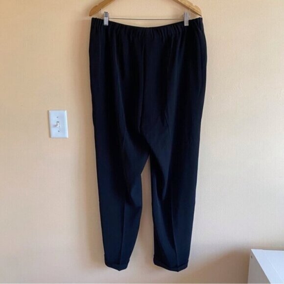 J.Jill Trousers Woman 14 TALL Black Cuffed Hem High Waist Pockets Career Office - Picture 3 of 16